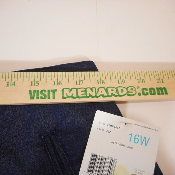 Liz Claiborne Women's size 16W Chambray Skirt Navy Blue Knee-Length NWT - Picture 5 of 10